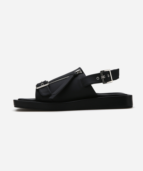 스퀘어 토 버클 집업 샌들 412424012 (3cm/2colors)