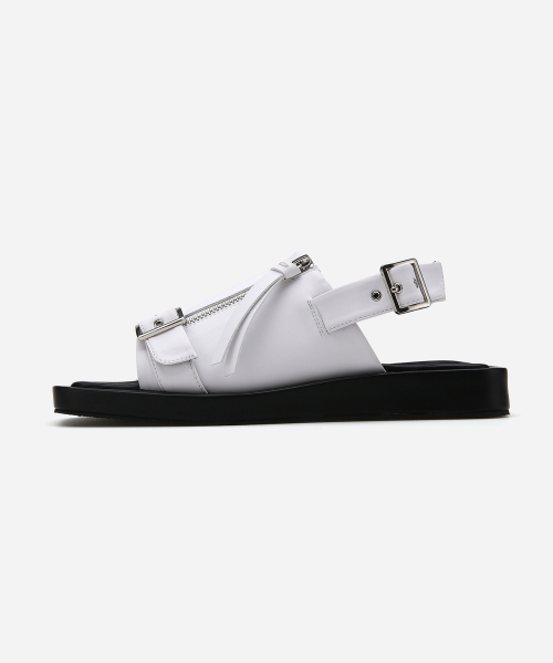 스퀘어 토 버클 집업 샌들 412424012 (3cm/2colors)