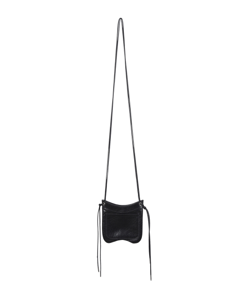Thong leather mini bag - Black