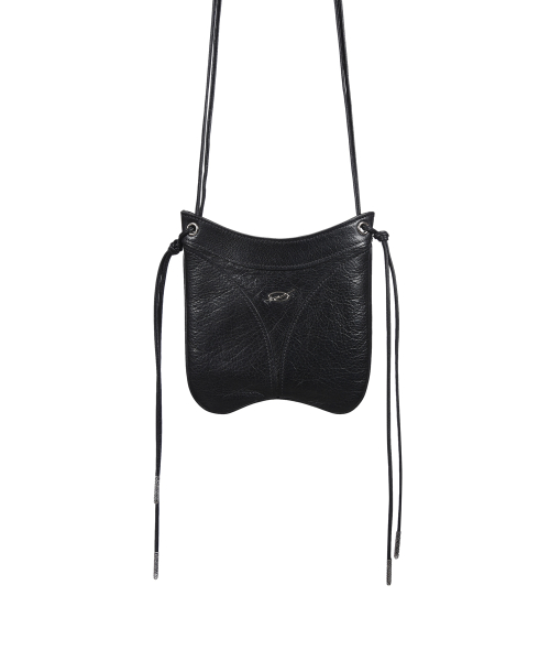 Thong leather mini bag - Black