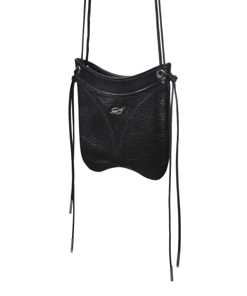 Thong leather mini bag - Black