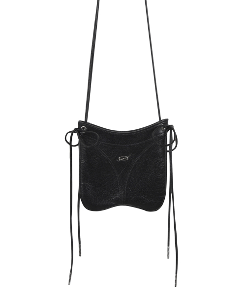 Thong leather mini bag - Black