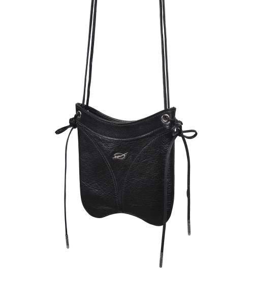 Thong leather mini bag - Black