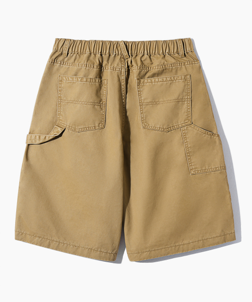 DOUBLE KNEE WORK HALF PANTS_BEIGE