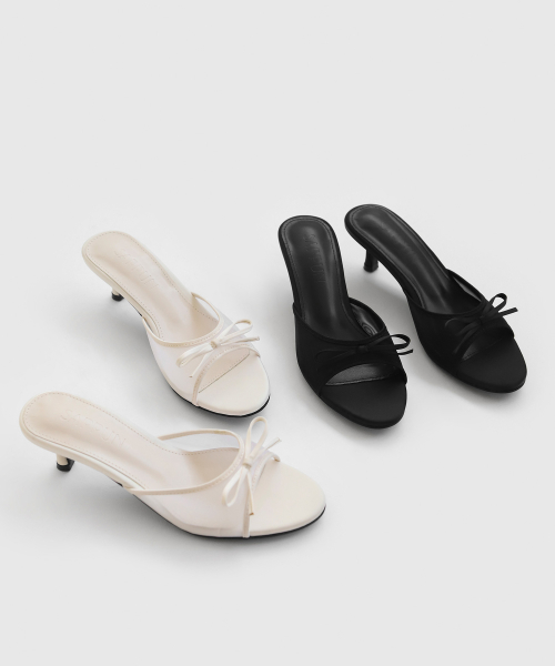 Rene Rin Mesh Ribbon Sandal Mule (5cm)