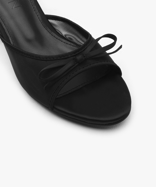 Rene Rin Mesh Ribbon Sandal Mule (5cm)