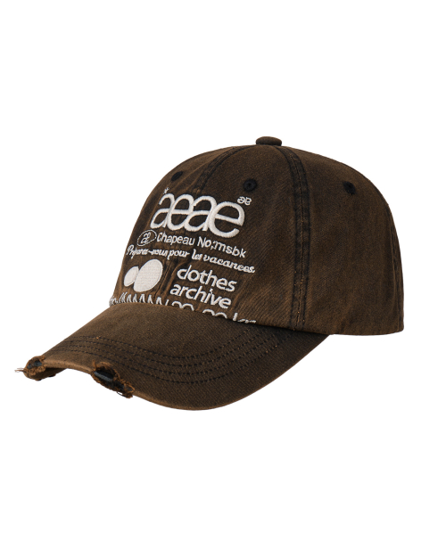 WEB LOGO DAMAGED CAP [DARK BROWN]