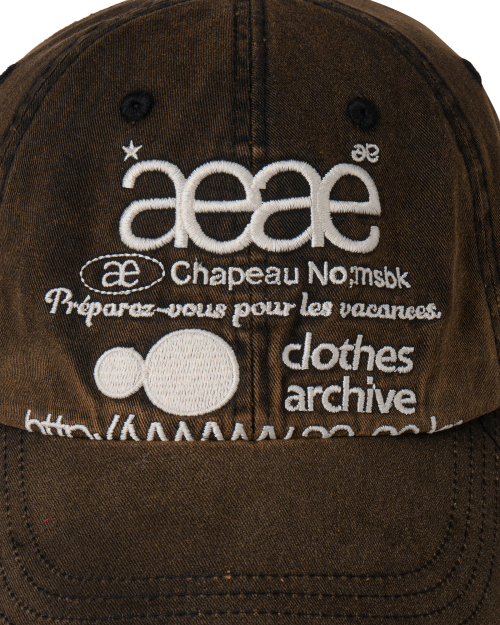 WEB LOGO DAMAGED CAP [DARK BROWN]