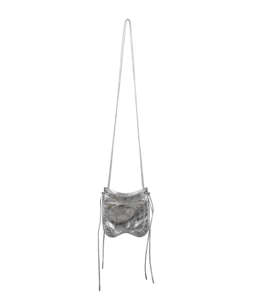 Thong leather mini bag - Silver
