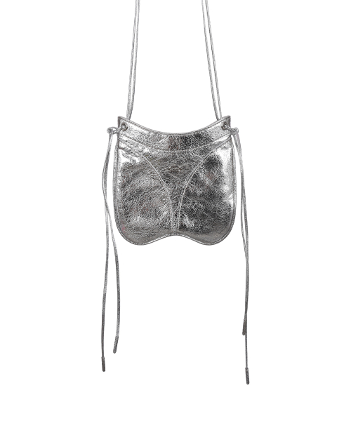 Thong leather mini bag - Silver