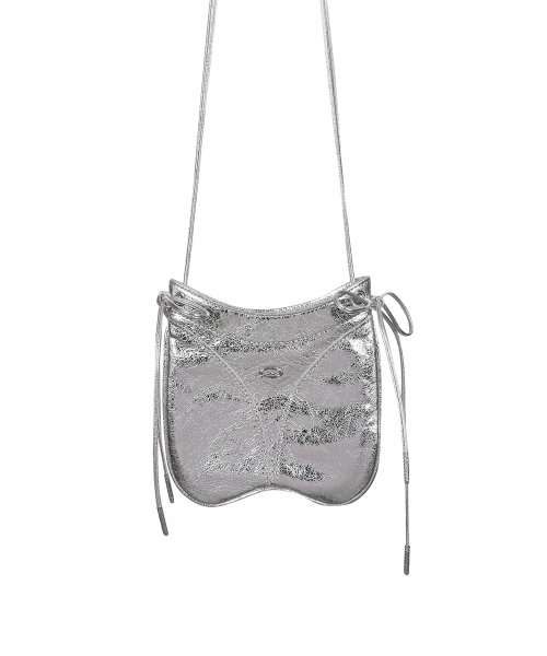 Thong leather mini bag - Silver