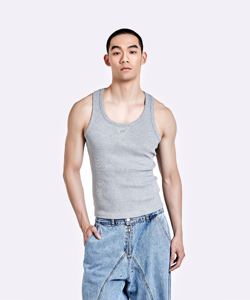 Metal logo sleeveless - Grey
