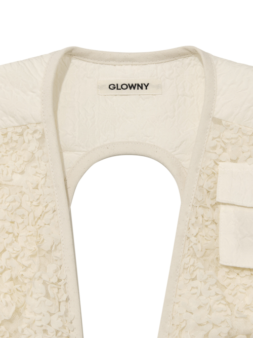 GG LACE CARGO VEST (IVORY)