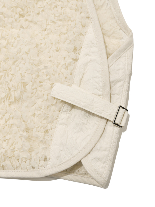 GG LACE CARGO VEST (IVORY)