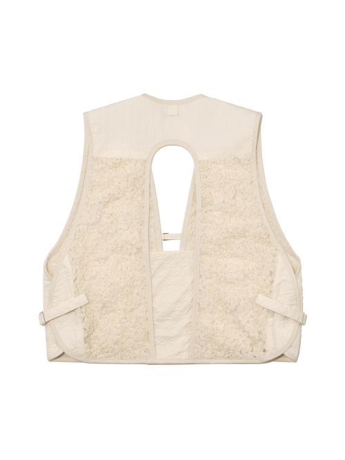 GG LACE CARGO VEST (IVORY)