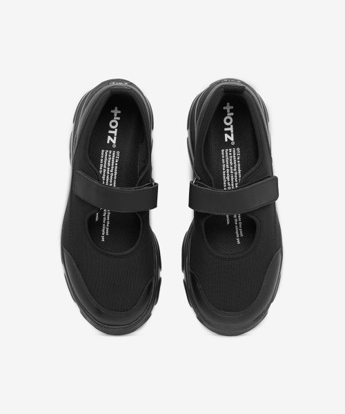 LOMITA Platform Velcro Mary Jane Shoes Black OZSQGA104B