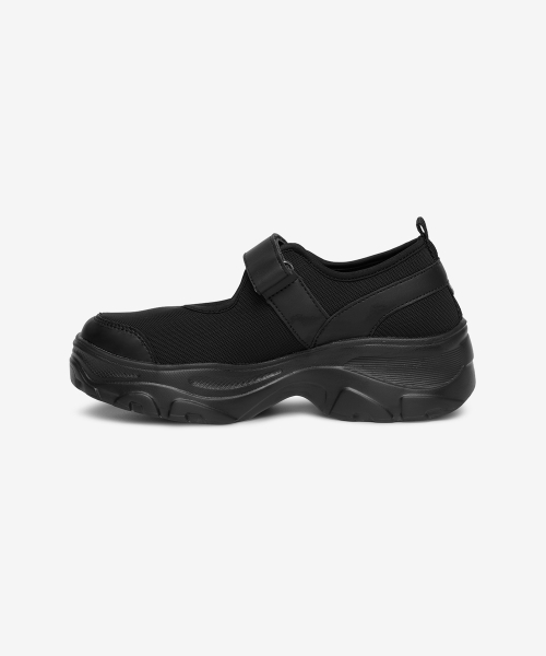 LOMITA Platform Velcro Mary Jane Shoes Black OZSQGA104B