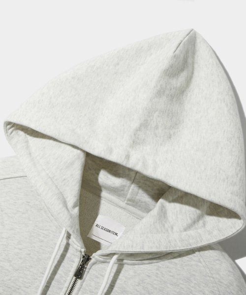 ASI FOUR-SEASON ESSENTIAL SWEAT HOODED ZIP-UP_WHITE MELANGE