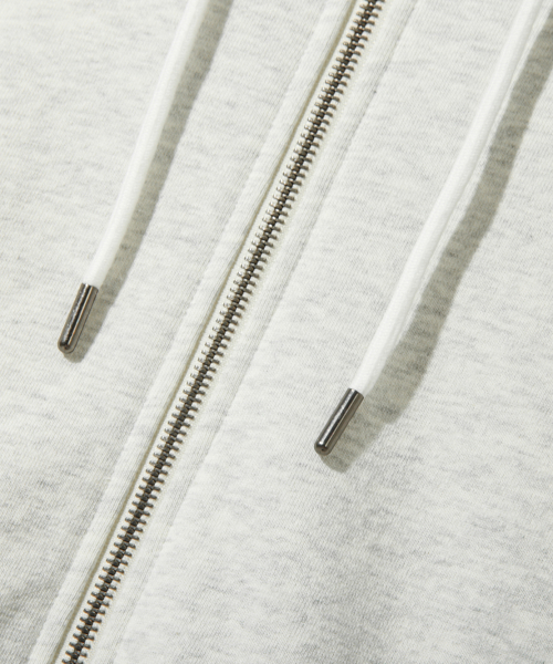 ASI FOUR-SEASON ESSENTIAL SWEAT HOODED ZIP-UP_WHITE MELANGE