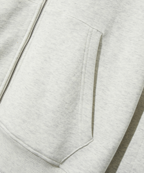 ASI FOUR-SEASON ESSENTIAL SWEAT HOODED ZIP-UP_WHITE MELANGE