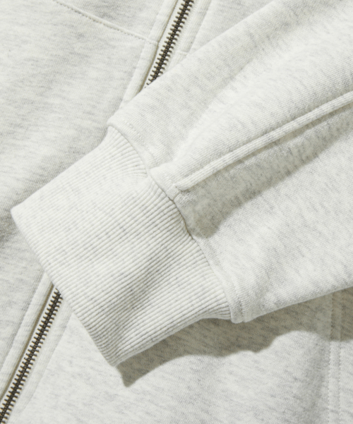 ASI FOUR-SEASON ESSENTIAL SWEAT HOODED ZIP-UP_WHITE MELANGE
