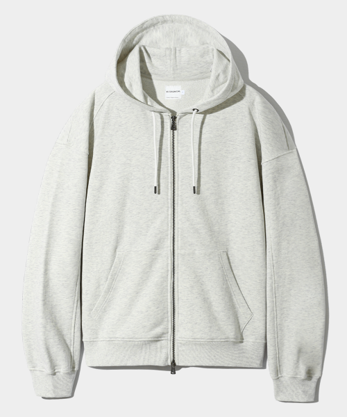 ASI FOUR-SEASON ESSENTIAL SWEAT HOODED ZIP-UP_WHITE MELANGE
