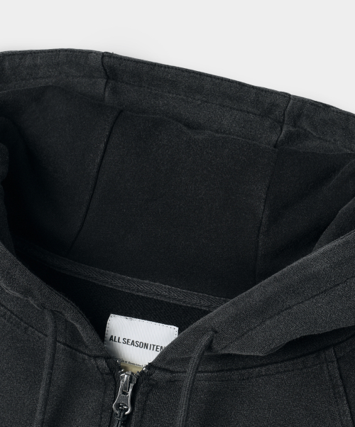 ASI FOUR-SEASON ESSENTIAL SWEAT HOODED ZIP-UP_BLACK
