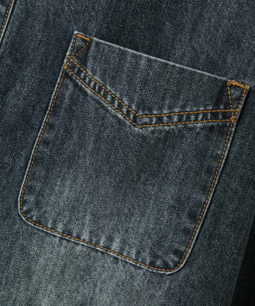 ASI ESSENTIAL BIO WASHING DENIM SHIRT_INDIGO GRAY