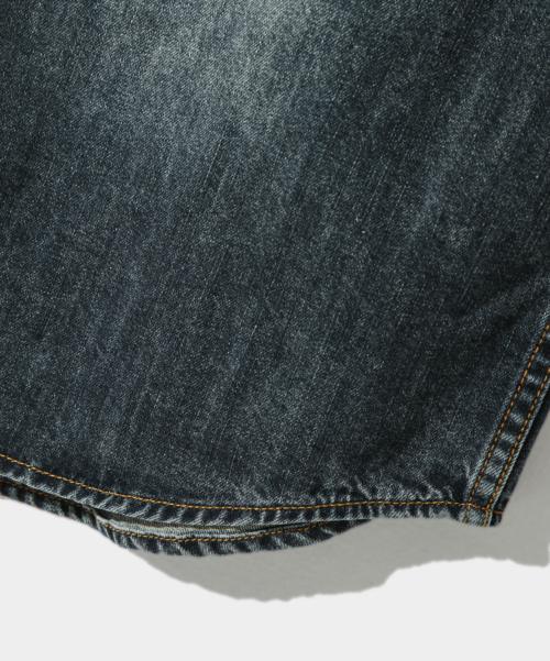 ASI ESSENTIAL BIO WASHING DENIM SHIRT_INDIGO GRAY