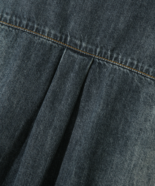ASI ESSENTIAL BIO WASHING DENIM SHIRT_INDIGO GRAY