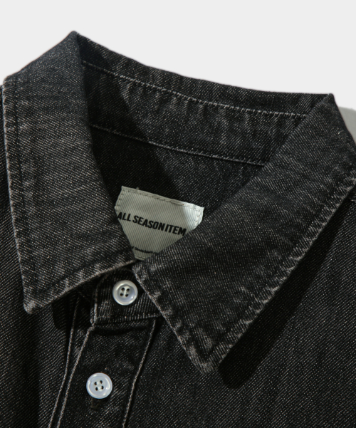 ASI ESSENTIAL BIO WASHING DENIM SHIRT_VINTAGE BLACK