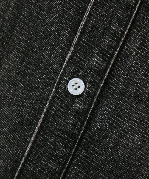 ASI ESSENTIAL BIO WASHING DENIM SHIRT_VINTAGE BLACK
