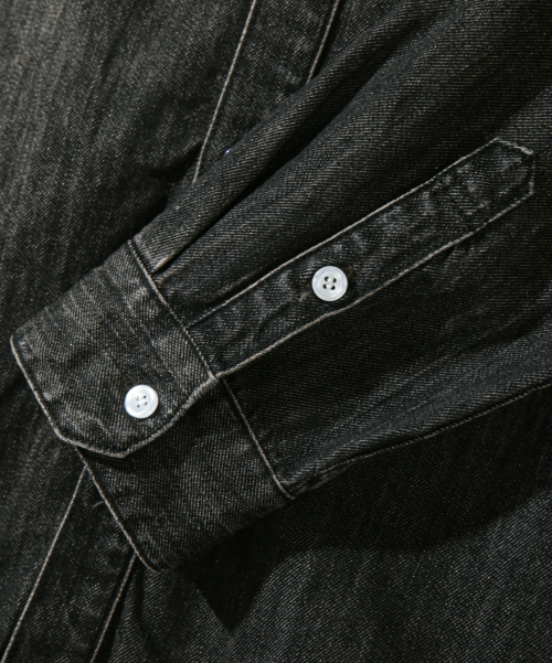 ASI ESSENTIAL BIO WASHING DENIM SHIRT_VINTAGE BLACK