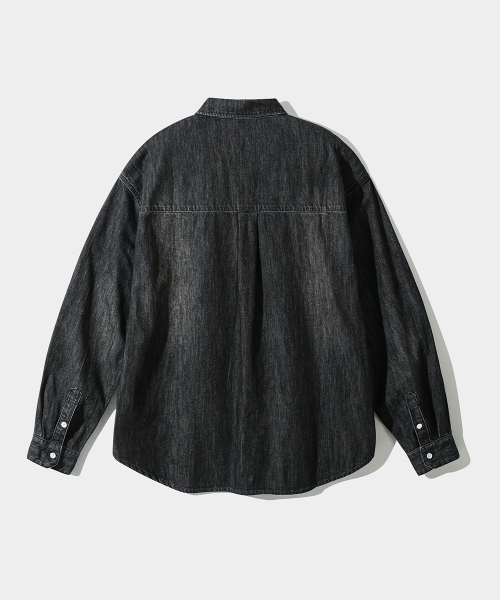 ASI ESSENTIAL BIO WASHING DENIM SHIRT_VINTAGE BLACK