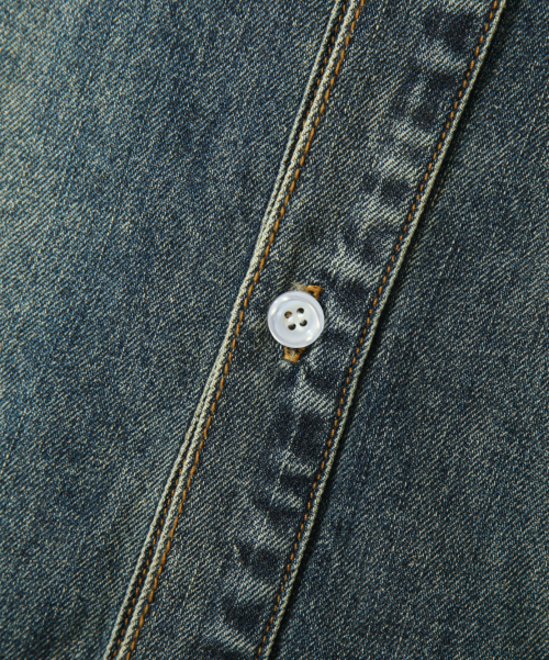 ASI ESSENTIAL BIO WASHING DENIM SHIRT_DUST INDIGO