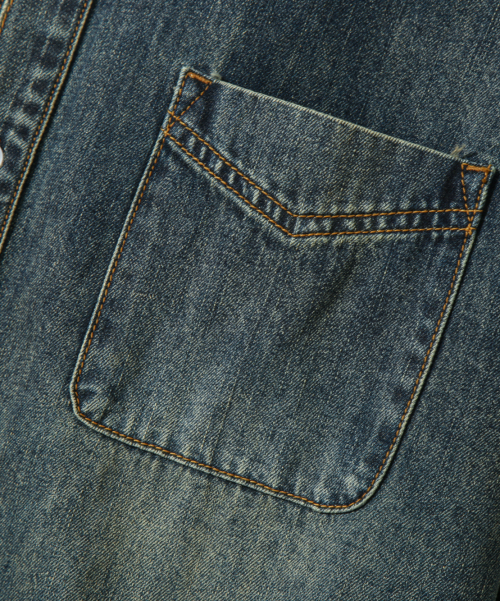 ASI ESSENTIAL BIO WASHING DENIM SHIRT_DUST INDIGO