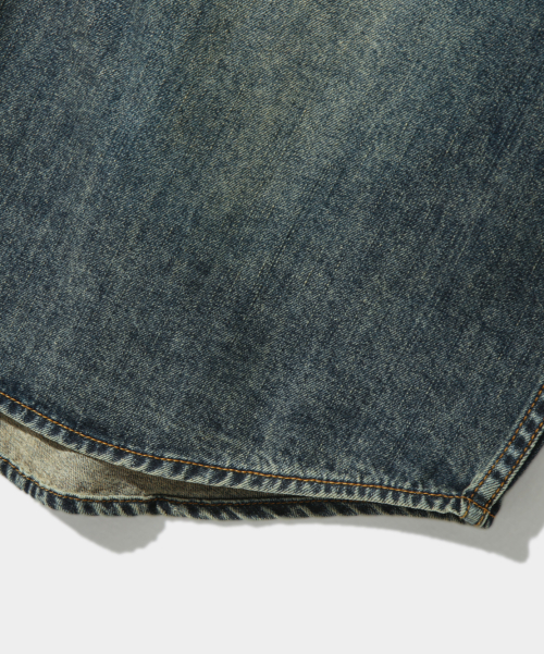 ASI ESSENTIAL BIO WASHING DENIM SHIRT_DUST INDIGO