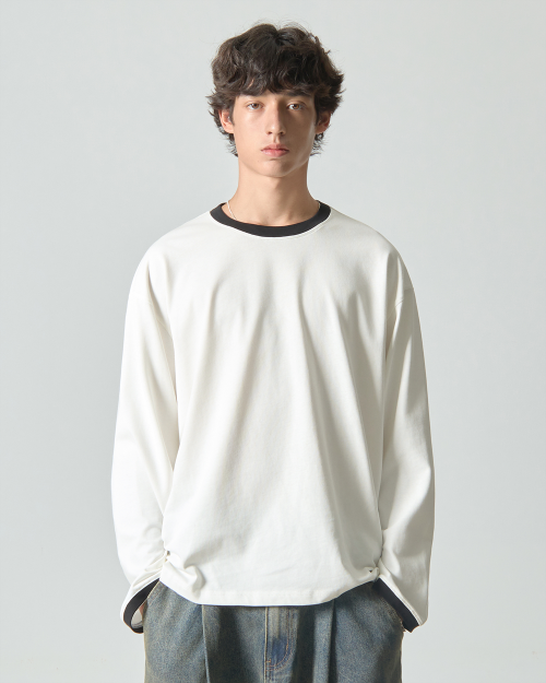 ASI LAYERING SOLID RINGER T-SHIRT_IVORY