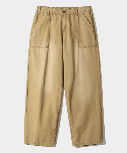 ESSENTIAL FADE WASHING FATIGUE PANTS_BEIGE