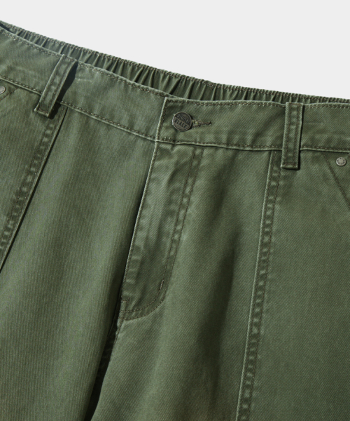 ESSENTIAL FADE WASHING FATIGUE PANTS_OLIVE