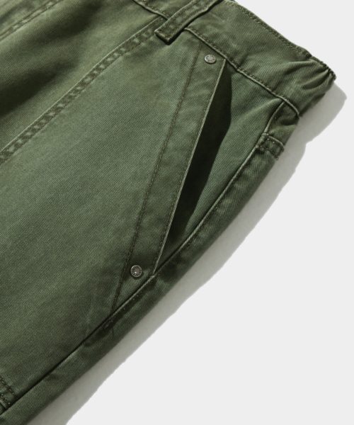 ESSENTIAL FADE WASHING FATIGUE PANTS_OLIVE