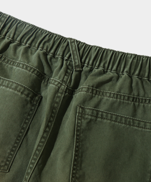 ESSENTIAL FADE WASHING FATIGUE PANTS_OLIVE