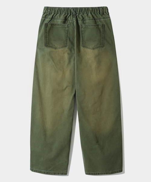 ESSENTIAL FADE WASHING FATIGUE PANTS_OLIVE