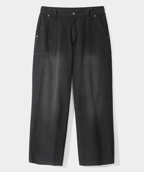 ESSENTIAL FADE WASHING FATIGUE PANTS_BLACK