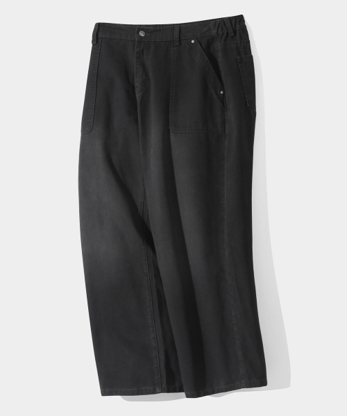 ESSENTIAL FADE WASHING FATIGUE PANTS_BLACK