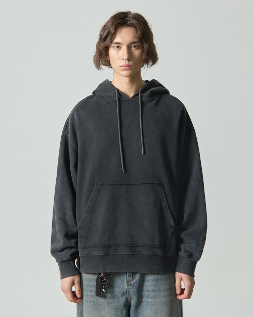 ASI FOUR-SEASON ESSENTIAL SWEAT HOODED T-SHIRT_PIGMENT CHARCOAL