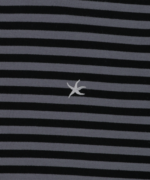 TCM stripe hooded zip-up (charcoal/black)