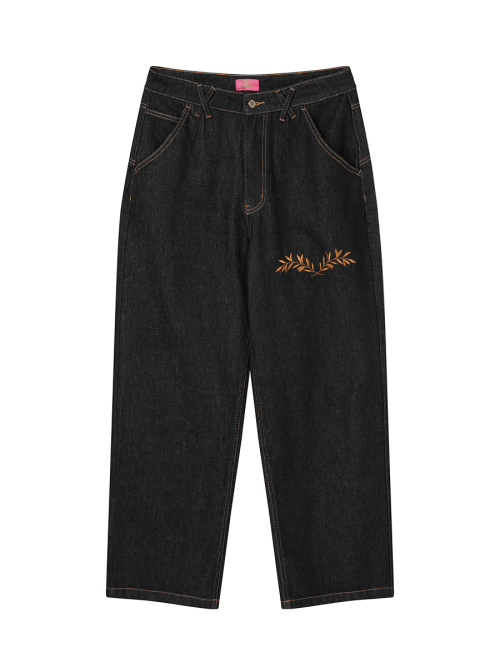 CHERRY BELL DENIM PANTS BLACK WASHED