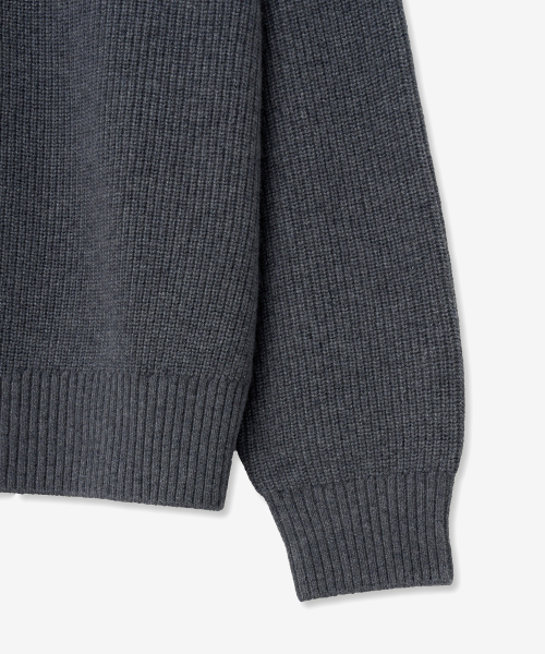 Oversized Rugby Polo Knit Top (Grey) TNSW5F116G2