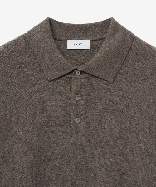 Essential Polo Knit Top (Brown) TNSW5F110W2